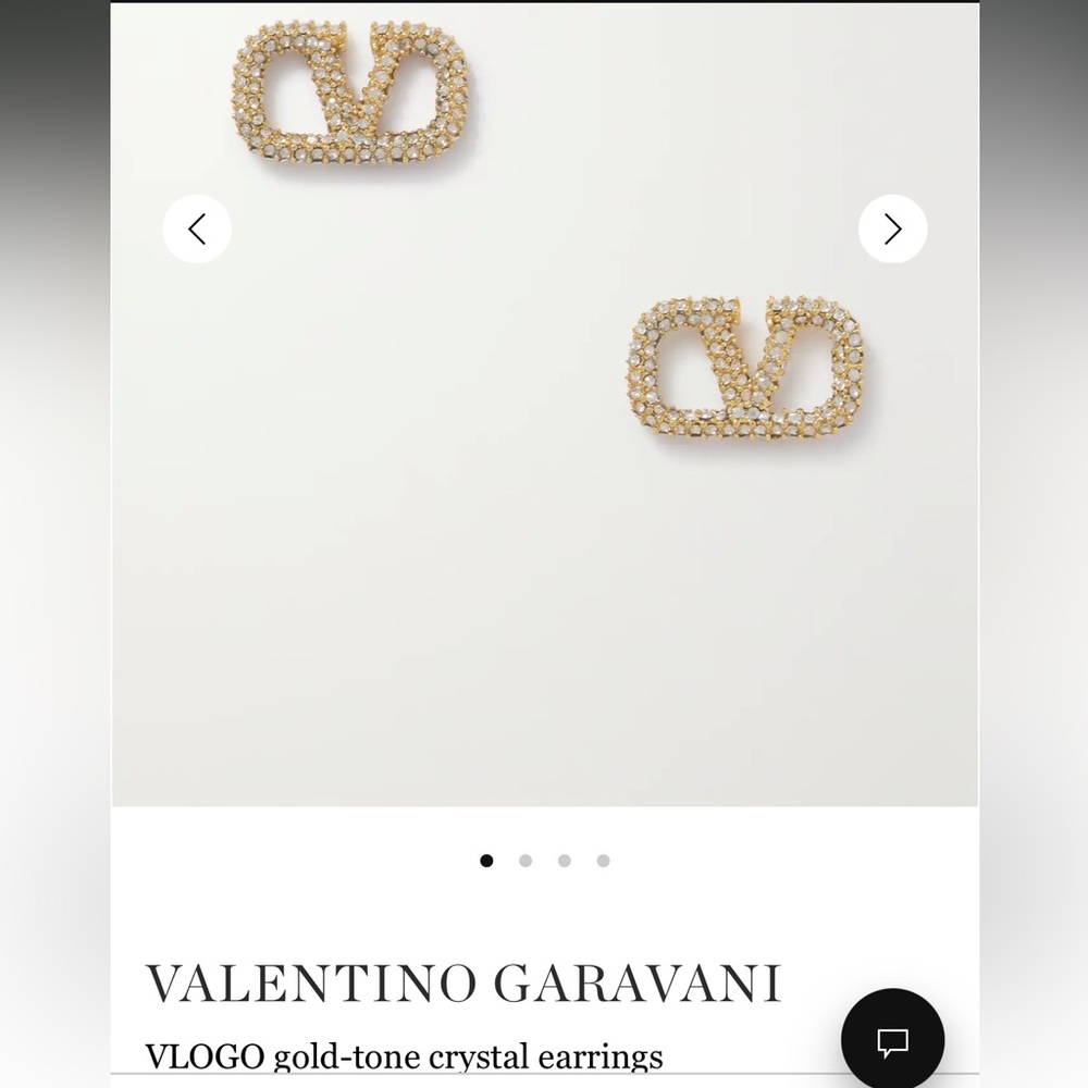 Valentino Gold Crystal Embellished Earrings